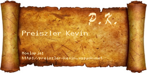 Preiszler Kevin névjegykártya
